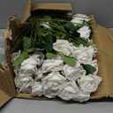 Hananona 50 Pcs Artificial Roses in Bulk, Fake Velvet Silk White Roses Realistic White Roses for Wedding Centerpieces Flower Arrangement Home Decor (50, White)