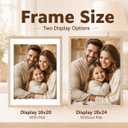Solid Wood 18x24 Picture Frame Beaded Frame with 16x20 Mat, Rustic Vintage 18 by 24 Photo Frame Matted with Plexiglass for Wall Display, Rustic White