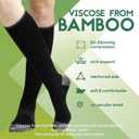 SONORAN Bamboo Viscose Compression Socks for Women & Men (6 Pairs) 20-30 mmHg Knee High Support for Nurses Travel Pregnant (Large-X-Large)
