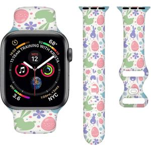 Cartoon Holiday Bands Compatible with Apple Watch Band 38MM 40MM 41MM 42MM 44MM 45MM 49MM, Silicone Strap Compatible with iWatch Bands Ultra Series SE 9 8 7 6 5 4 3 2 1 for Women Men
