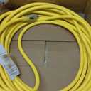 50ft 10 Gauge Outdoor Extension Cord Waterproof with Lighted Indicator,10 AWG SJTW Heavy Duty 15Amp 1875W,3 Prong Cords Flexible Copper Yellow ETL Listed