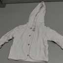 HonestBaby Matelasse Snap-Front Hooded Jacket Organic Cotton for Infant Unisex Baby Boys & Girls (18 Months, Bright White)