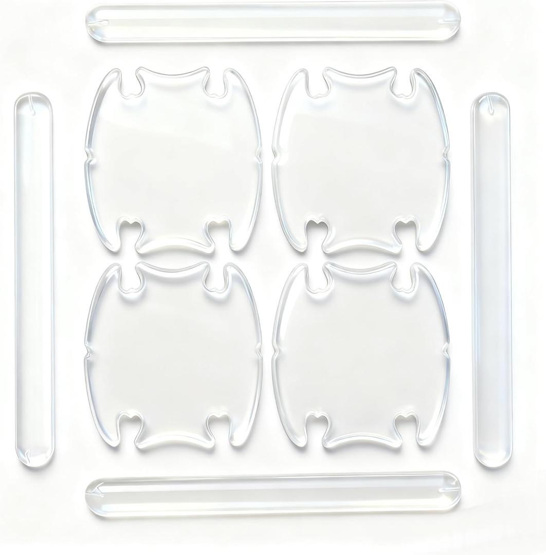 8PCS Clear Car Door Handle Protector  Transparent Anti-Scratch PET Film Stickers, Waterproof Adhesive Guard for Door Bowl & Rear View Mirror, Universal Paint Protection for Cars, SUVs, Trucks, Sedans