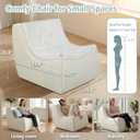 Boneless Single Sofa Memory Foam Couch Chair for Small Spaces Beige, Medium