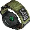 Nylon Sports Watch Band, 26mm Military Strap Compatible with Garmin Instinct 3 50mm/Fenix 8 51mm/7X/7X Pro/6X/6X Pro/5X/5X Plus, Tactix 7 Pro/ Delta, Quatix 6X/5X, Descent MK1/MK2, Instinct 2X, Foretrex 601/701, Enduro /Enduro 2/ Enduro 3, D2 (Small Wrist (6.4'' to 7.4''), Green)