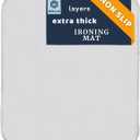 SAVUK Portable Ironing Mat Standard Size Silicone Coated Extra Heavy Duty Thick Padding, Heat Reflective, Non Stick Scorch and Stain Resistant (Ironing Mat - 21"x28") (White)