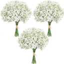 LELEE Baby's Breath Artificial Flowers - 30 PCS Babys Breath Flowers Bulk - Real Touch Fake Gypsophila Bouquets for Wedding Decor, Party Arrangements, Home Decoration, DIY Crafts (White)