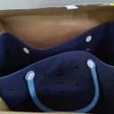 PoVwlty Rubber Beach Bag for Men & Women, Water-resistant Travel Tote Bag for the Beach Boat Pool
