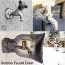 2 pcs Outdoor Faucet Covers for Winter, 15x28 inches,Black Insulated WithThick Cotton Waterproof Oxford Fabric and Reflective Strip for Freeze Protection Outdoor Faucets Hose Bibs (2)