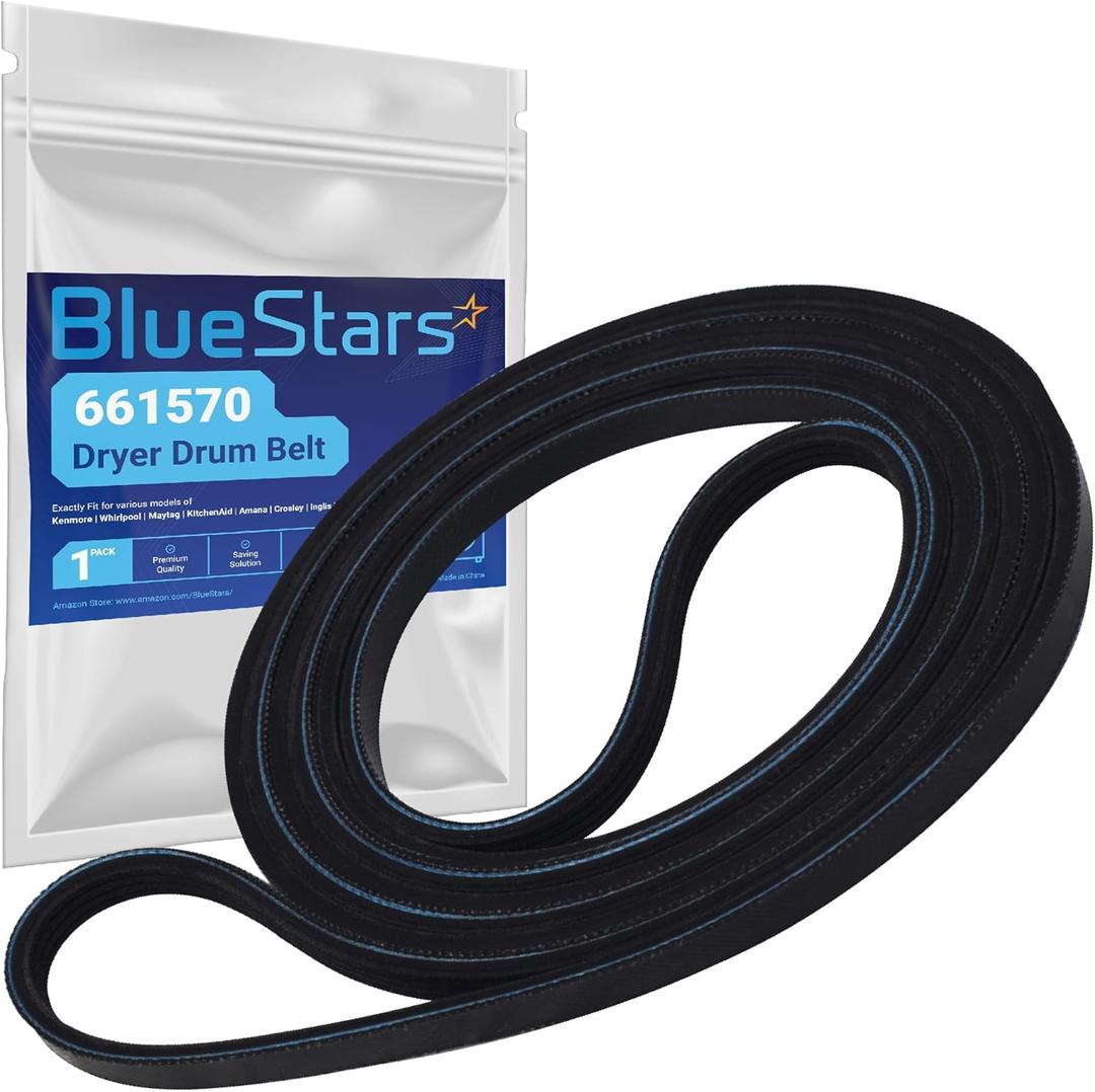 Ultra Durable 661570 3387610 Dryer Drum Belt - Compatible with Whirlpool Kenmore - Replaces AP5983729 661570V 3389728 3393999 PS11722115 WED94HEXW0 WED94HEXW1