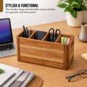 Wooden Caddy Utensil Holder - Premium Acacia Wood Utensil Caddy with Sturdy Design for Easy Organization - Perfect Kitchen Utensil Organizer for Counters, Dining Tables, and Everyday Use