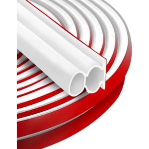 BISOTHAI 40 Feet Rubber Weather Stripping Door Seal Large Gap, Extra Thick Self-Adhesive D-Shaped Door Weather Stripping Seal Strip for Door Frame Door Insulation Strip Soundproofing (White)