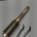 AIMIKE Round Hair Brush, 1 inch Barrel with Boar Bristles, Nano Thermal Ceramic & Ionic Tech, for Blow Drying, Styling, Curling and Shine + 4 Clips (Gold, Unisex, Fine Hair, Short Hair, Anti-Frizz)