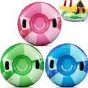 Sotiff 3 Pack Snow Tubes for Sledding 36'' Heavy Duty Inflatable Snow Sleds for Adults Winter Toys for Outdoor Sledding, Christmas Sleds Gift