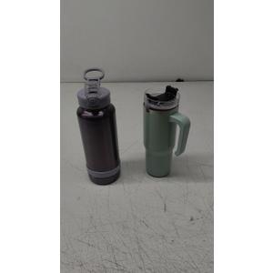 40oz MANNA PUSH Vessel (Purple) and B•Well 30oz Vessel (Green) 2 Drinking Vessels