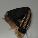 TISHINING Short Ombre Blonde Curly Wig with Bangs Fluffy Layered Blonde Pixie Cut Wigs for White Women Natural Wavy Synthetic Hair Replacement Wig