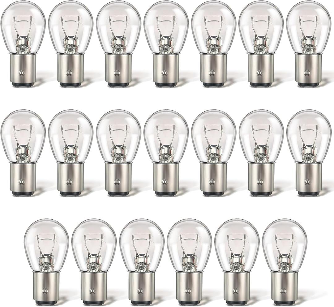 Meonum 20 Pack 1157 Bulbs Light Long Life Replacement 12V 21W/5W Tail Turn Signal Brake Light Bulb Bulk Compatible with 7528 2357 2057 1016 1034 1076 for Marker Tail Running Parking