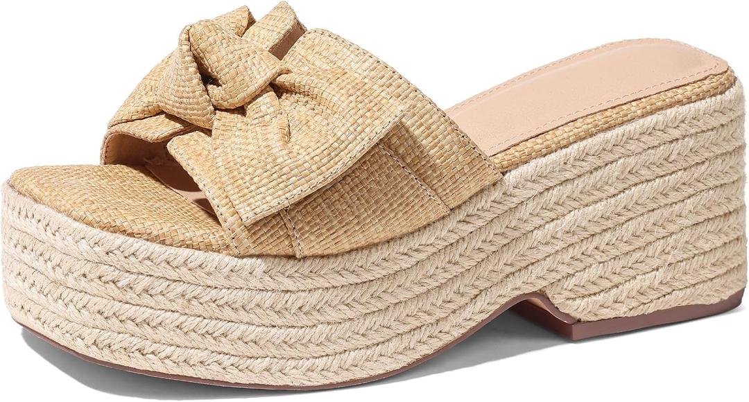 Erocalli Wedges For Women Raffia Platform Sandals Espadrille Summer Beach