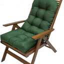 SUTTELES Indoor/Outdoor Rocking Chair Cushion Waterproof 43.3×19.7in-All Weather Patio&High Back Chair Cushions with Ties,Thicken Outdoor Garden Furniture Chair Pads Replacement (Dark Green)