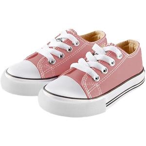 Mvlsoct Boys and Girl Low Top Canvas Kids Lace up Sneakers, size 25