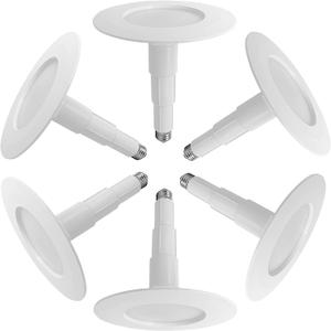 Jolux 6-Pack 5/6" LED Can Lights Retrofit Recessed Lighting,12W=60W,5000K Daylight,800 Lumens,Dimmable Can Lights,Damp Rated,Simple Installation Adjustable Retrofit Downlight,ETL,Bevel Trim