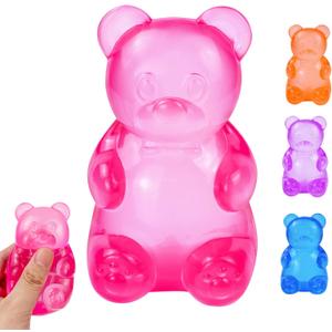 Stress Bear Taba Squishy Balls, Bear Toy Taba Squishy Toys for Kids Stress Relief Squeeze Balls for Valentines Day Gifts Birthday Gifts Party Favors-Rosy