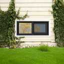 Vinyl Basement Window, Bathroom Sliding Window 32" x 14" Black