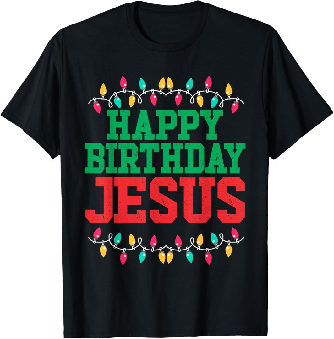 Happy Birthday Jesus | Christian Christmas T-Shirt M