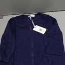 GRACE KARIN Womens Lightweight Summer Cardigan 3/4 Sleeve Cropped Cardigan Dressy Zip Up Sweaters Jacket Clothes (Small, Navy Blue)