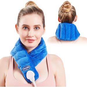JOBYNA Neck Heating Pad, Hands-Free Electric Heated Neck Wrap for Neck Pain Relief, Upgraded Fast Neck Heat Pad, 10-90min Timer with Countdown, 86-158 Adjustable Temperature (Universal Size)