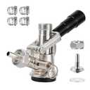 Keg Coupler - American Sankey D Keg Tap Connection, Draft Beer Tap with 304 Stainless Steel Probe, Kegerator Parts with Hose Clamp, Kegerator Accessories for 5/16" ID Hose, Homebrew & Commercial Use