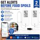 Daytech Freezer WiFi Temperature & Humidity Sensor, 2 Pack Smart Thermometer with App Alerts, Freezer Alarm, Remote Monitoring for Fridge, Greenhouse, Wine Cellar, No Hub Required