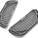 POPETPOP 2Pcs Refrigerator Drip Tray Catcher Non Slip Silicone for Fridge Spills Semi Circular Design Easy to Clean Drainage Collector Grey for Water Dispenser Use