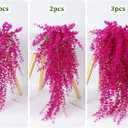 RECUTMS Artificial Plants Fake Hanging Vine Plant Hanging Eucalyptus Vine Artificial Leaves Greenery Plastic Plants for Indoor Bedroom Wall Decoration Outdoor Porch Home Wedding Decor(Pure Fuchsia)