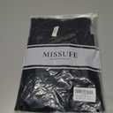 Missufe Women's V Neck Ruffle Short Sleeve Bodycon Summer Casual T Shirt Dress (Black, XS)