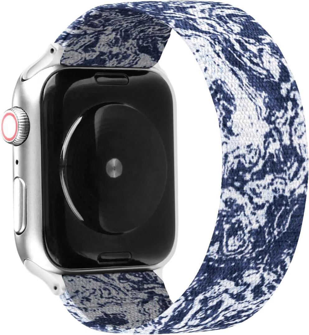 Solace Bands Paladin Loop Smartwatch Band - Compatible With All Apple Iwatch Series - Sportswear Smartwatch Band For Men & Women - Comfort & Durable (42/44/45MM - M, Sea Swirl)