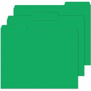 File Folders,IntoJoy 120 Pack Colored File Folder Letter Size, 1/3 Cut Tab Filing Folders for Office School Business File Document Organization,Green