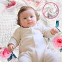 Baby Blanket 30" x 40" Pink Rose,Super Soft Floral Minky Blanket for Boys Girls,Double Layer with Dotted Backing,Crib Receiving Blanket for Nursery/Stroller/Toddler Bed/Carseat