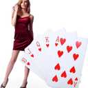 Geelin 1 Pcs 4 ft Casino Night Vegas Party Game Theme Party Decoration Poker Flush Cardboard Stand-up Cutout Freestanding Casino Photo Prop for Poker Night Parties Decoration