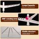 Rotatable and Foldable Clothes Drying Rack 59 Inch Laundry Drying Tree with 27 Hanging Holes, Space-Saving 4-Legged Free Standing Hanger Stand for Indoor, Balcony and Laundry Room