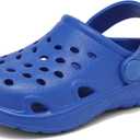 Cubufly Toddler Clogs Boys Girls Garden Shoes Slides Sandals Little Kids Water Shoes Beach Pool Slippers Indoor Outdoor, Blue Size 6-7 Toddler