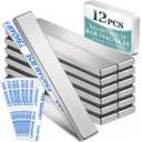 12 Pack Strong Neodymium Bar MagnetsPowerful Rare Earth Neodymium Magnets with Double-Sided Adhesive Perfect for Fridge, Garage, Kitchen, Craft, Office etc 60 x 10 x 3 mm