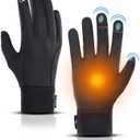 LERWAY Winter Warm Gloves, Thermal Black Warm Gloves for Men Women Waterproof Touchscreen Non-Slip Freezer Gloves for Driving, Cycling,Hiking,Skating (Medium)