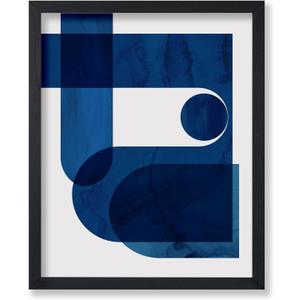 Poster Master Blue Shapes Poster - Graphical Illustration Print - Mid Century Modern & Abstract Art - Geometric & Aesthetic Art - Living Room or Bedroom Wall Decor - 8x10 UNFRAMED (Style-01)