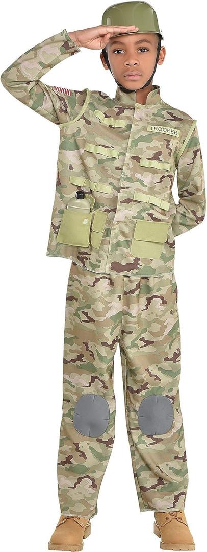 Amscan 841422 Combat Soldier Costume, Children Large Size, 1 Piece (L)