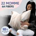 Blissy Silk Pillowcase - 100% Pure Mulberry Silk - 22 Momme 6A High-Grade Fibers - Silk Pillow Cover for Hair & Skin - Regular, Queen & King (Champagne, Queen)