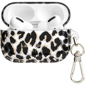 Kate Spade New York AirPods Pro Protective Case with Keychain Ring - City Leopard, Compatible with AirPods Pro 2nd / 1st Generation