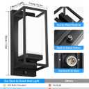 RAYVO Modern Outdoor Wall Light with Dusk to Dawn Sensor, Waterproof Exterior Light Fixture with E26 Base, 3000K LED Bulb Included, Black Metal Frame Outdoor Sconce Lights for Porch Garage Entryway