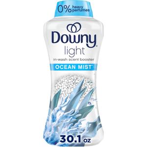 Downy Light Laundry Scent Booster Beads, Ocean Mist Scent, 30.1 OZ, In Wash Fabric Beads Designed To Be Gentle With A Light Boost Of Scent, No Heavy Perfumes