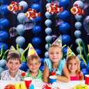 Gejoy 157 Pcs Under The Sea Balloon Decor Kit Ocean Party Baby Shower Decorations, Latex Blue Clear Bubble Green Orange Balloons Aluminum Clownfish for Under Sea Birthday Wedding Stage Party Supplies